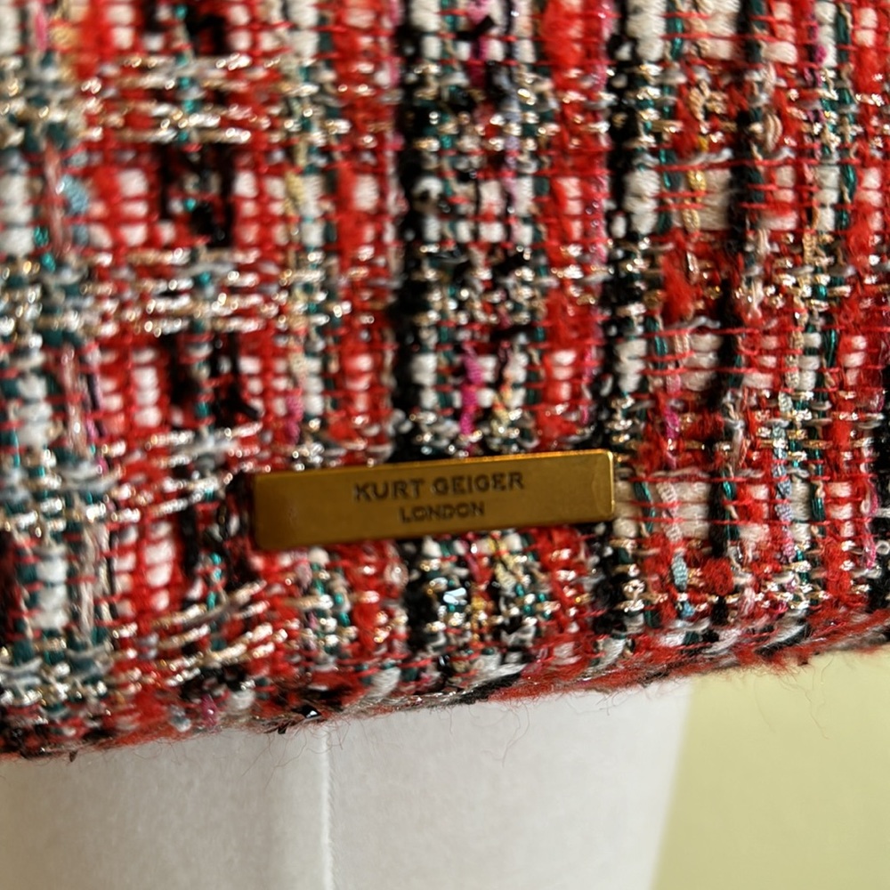 Kurt Geiger Kensington Tweed Orange Bag - Picture 7 of 9